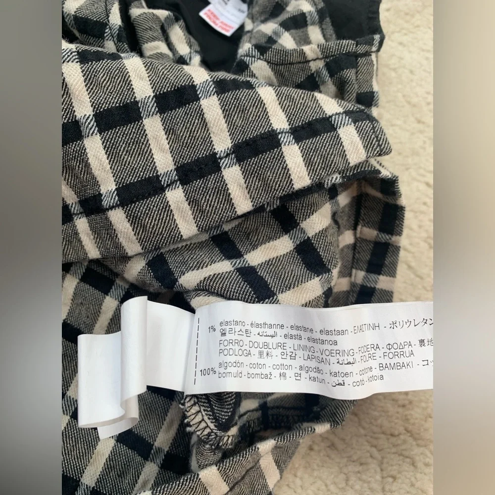 Zara Size 3-4 Years Black and White Checkered Plaid Pinafore Jumper Dress